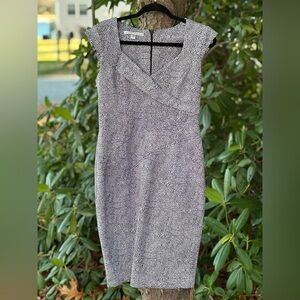 Maggy London Monochrome Textured Midi Dress